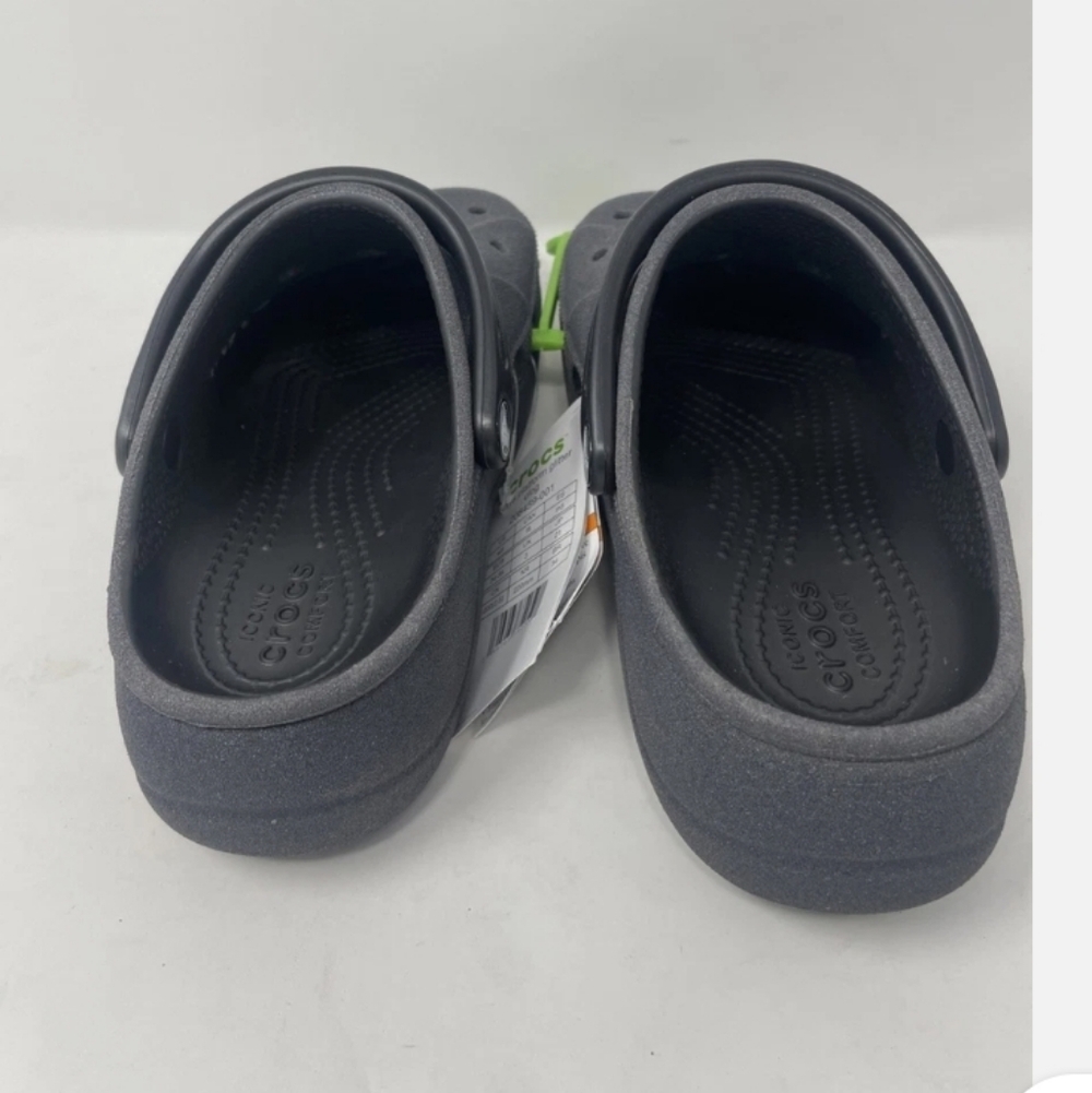 Crocs Baya Platform Glitter Clogs Black With Black Glitter Women’s Size 11 - Picture 2 of 6